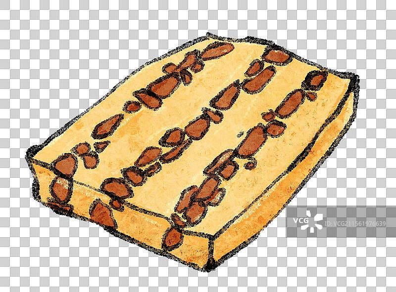 山西长治美食国风插画-武乡枣糕图片素材