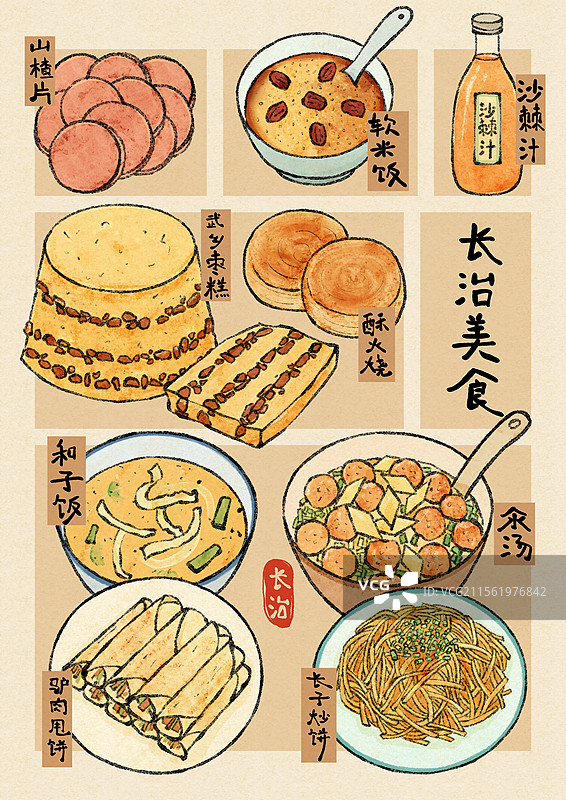 山西长治美食插画图片素材
