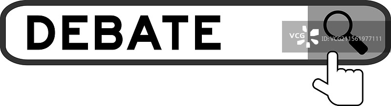 辩论中的搜索横幅，手势覆盖在上方图片素材