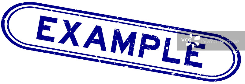 蓝色磨损风格的橡胶印章示例字图片素材