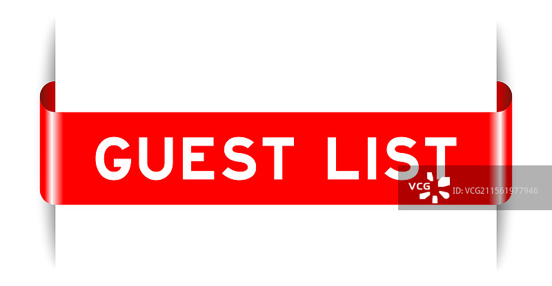 红色插入标签横幅，上面写着“客人”图片素材