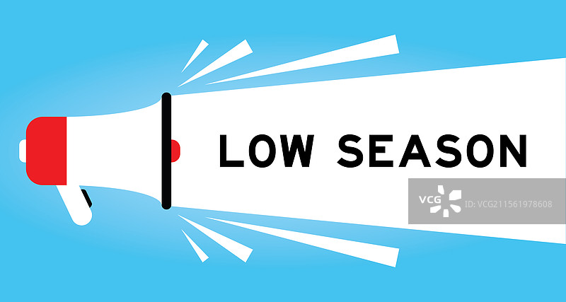 彩色扩音器图标，带有“淡季”字样图片素材