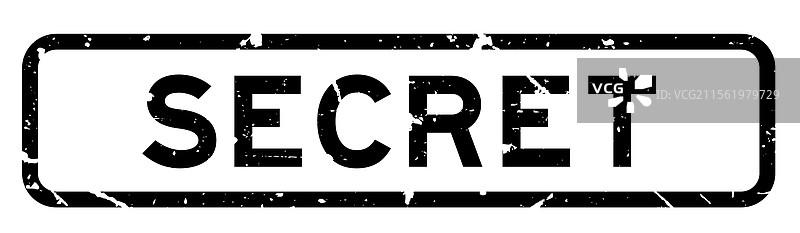 磨损的黑色秘密字方形橡胶印章图片素材