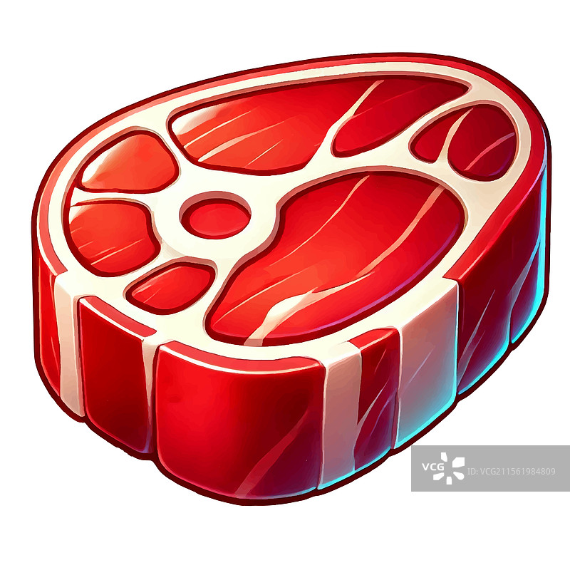 卡通风格的带骨牛排图片素材