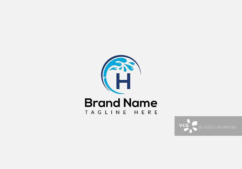 女佣清洁标志与字母H的干净房屋标志图片素材