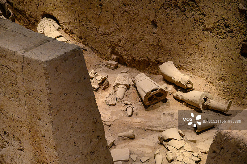 陕西西安秦始皇陵兵马俑三号坑图片素材