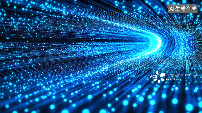 【AI数字艺术】抽象蓝色数字隧道图图片素材