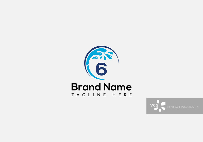 女仆清洁标志与字母6的干净房屋标志图片素材