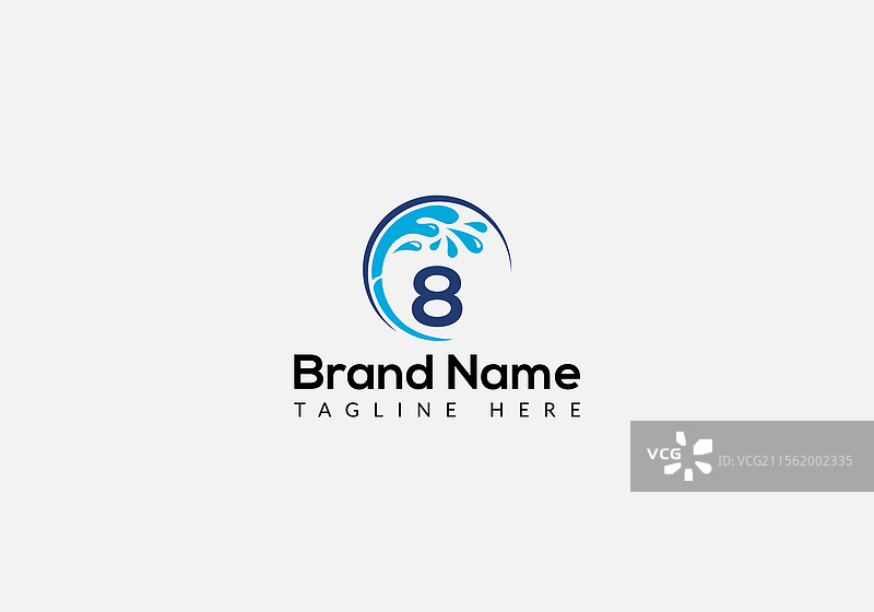 女仆清洁标志与字母8清洁房屋标志图片素材