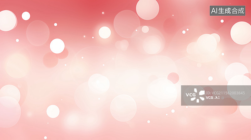 【AI数字艺术】闪亮气泡圆形光斑PPT模板商务科技红色背景图片素材