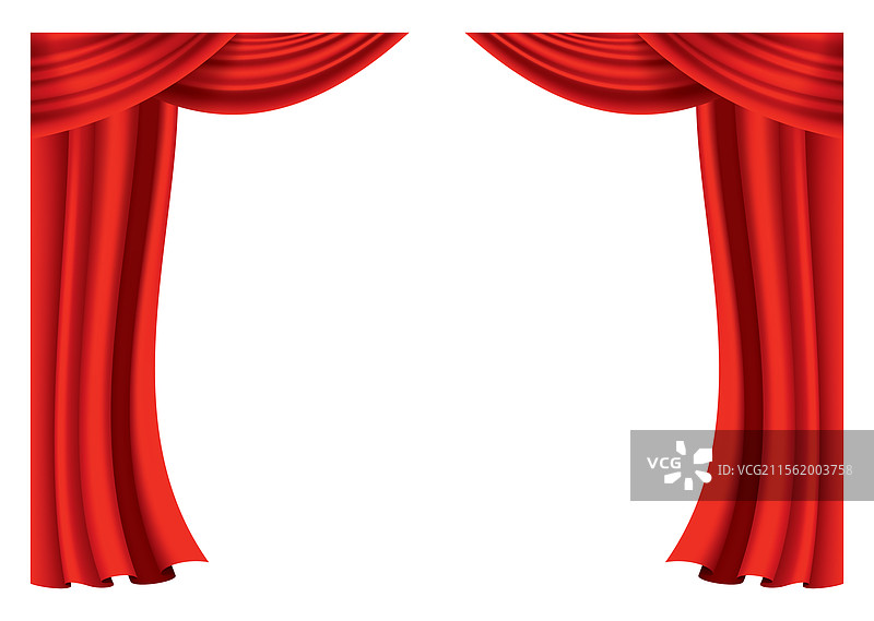 红色窗帘 逼真的剧院面料 丝绸图片素材