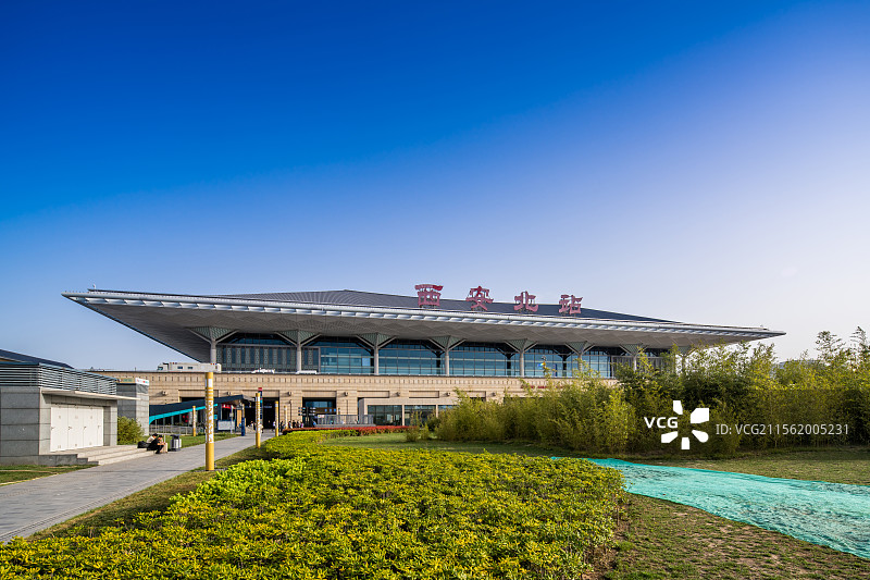 西安北站高铁站图片素材