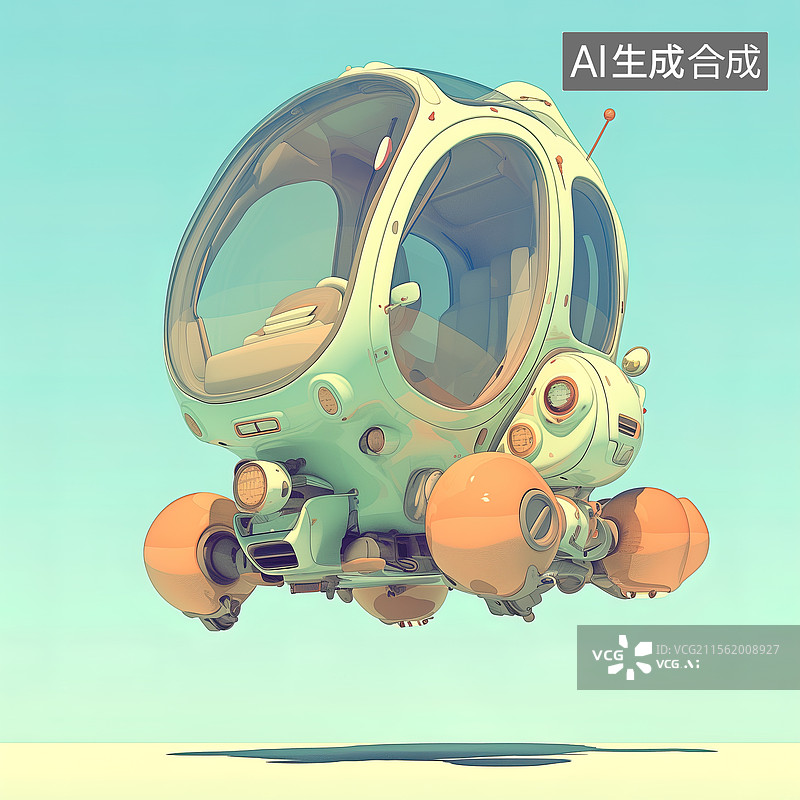 【AI数字艺术】卡通未来车图片素材