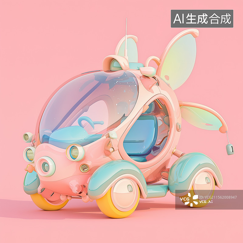 【AI数字艺术】卡通未来车图片素材