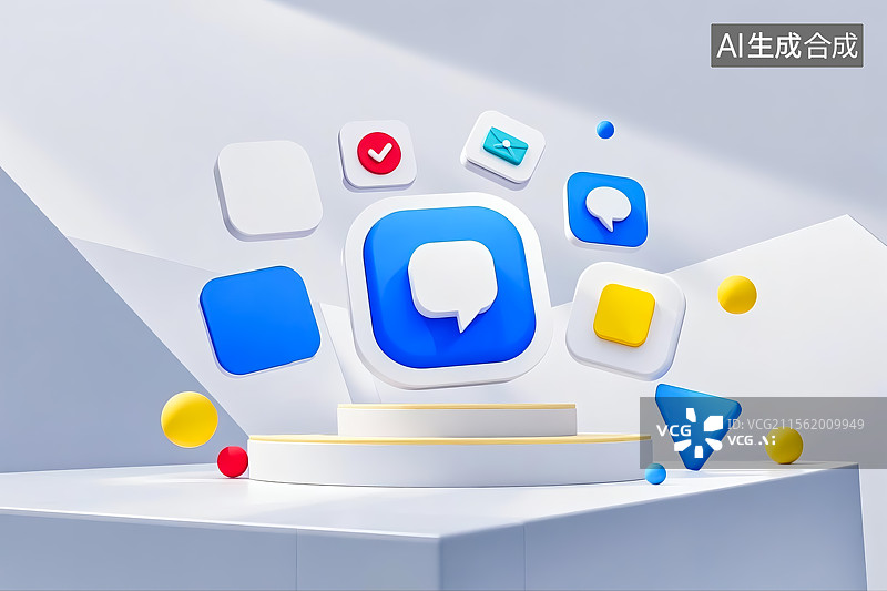 【AI数字艺术】3D立体应用图标展示插画图片素材