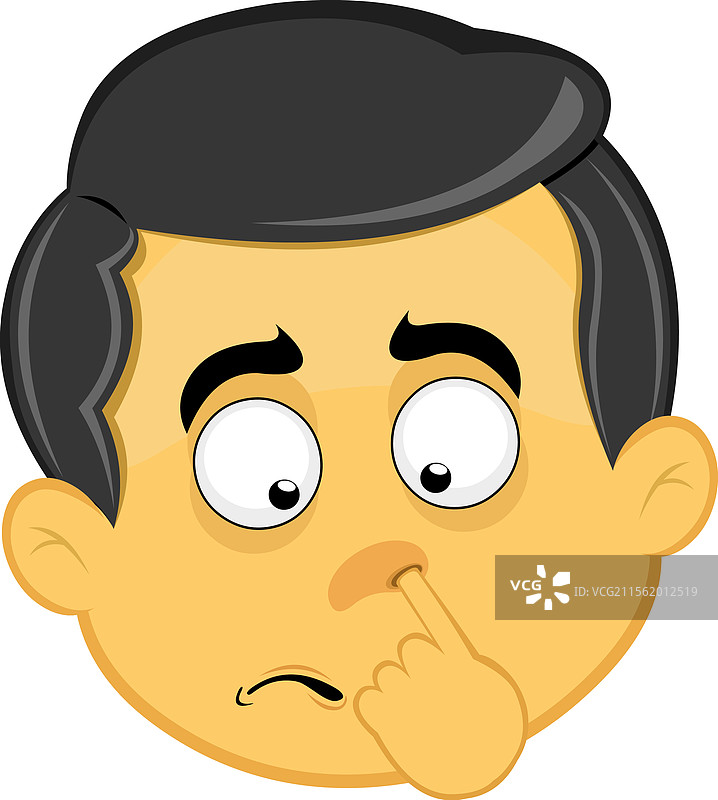 挖鼻子的表情符号角色图片素材