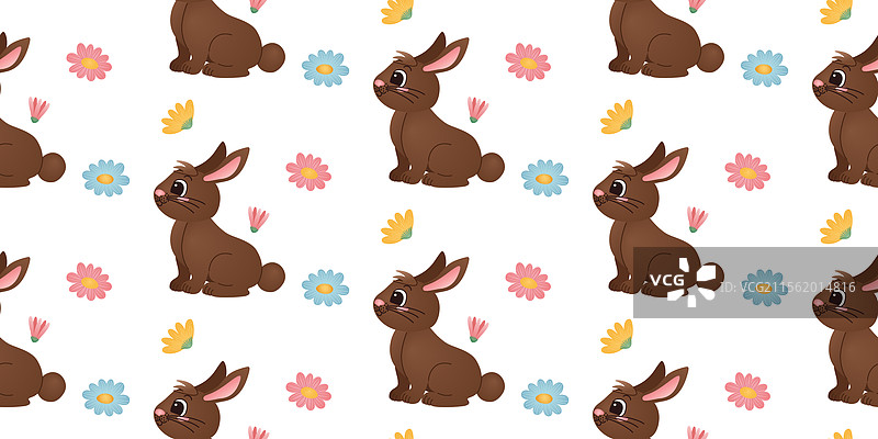 可爱的无缝复活节巧克力图案图片素材