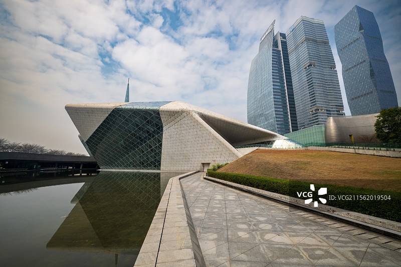 中国，广东省，广州大剧院图片素材