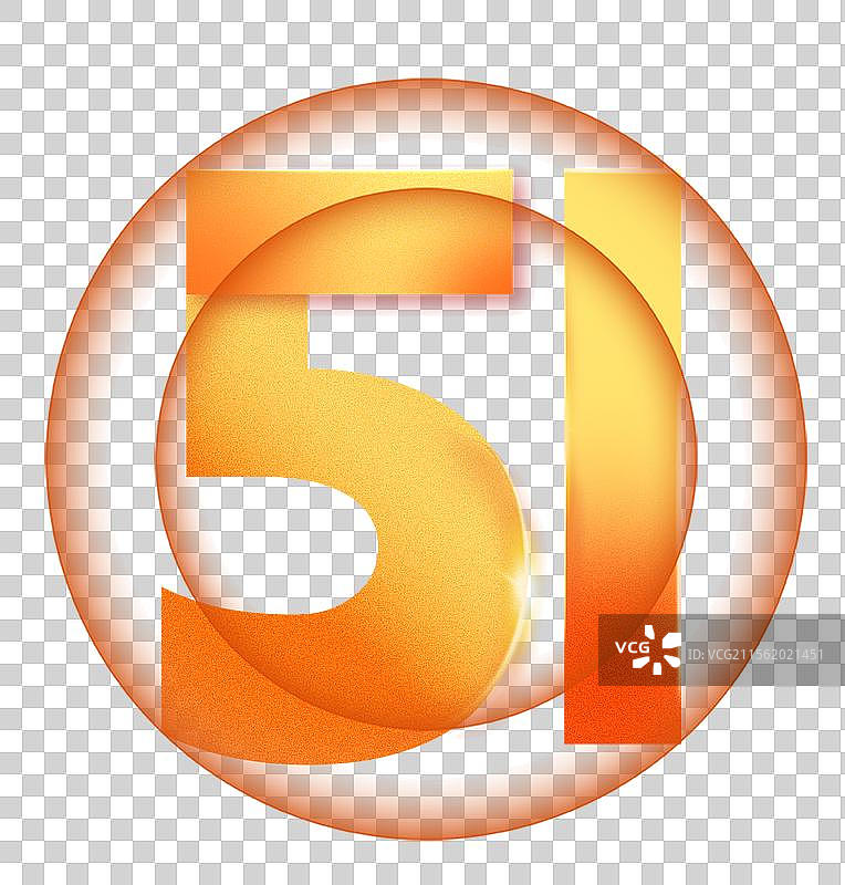金色3D立体数字51 浅浮雕立体字元素 矢量51劳动节艺术字插画图片素材