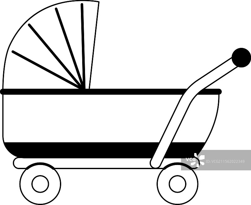 黑白色的新生儿婴儿推车图片素材