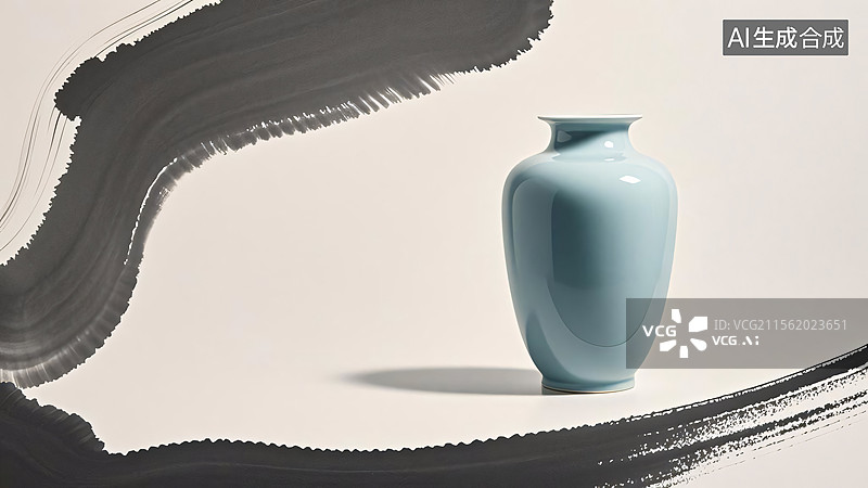【AI数字艺术】国风宋代瓷器插画图片素材