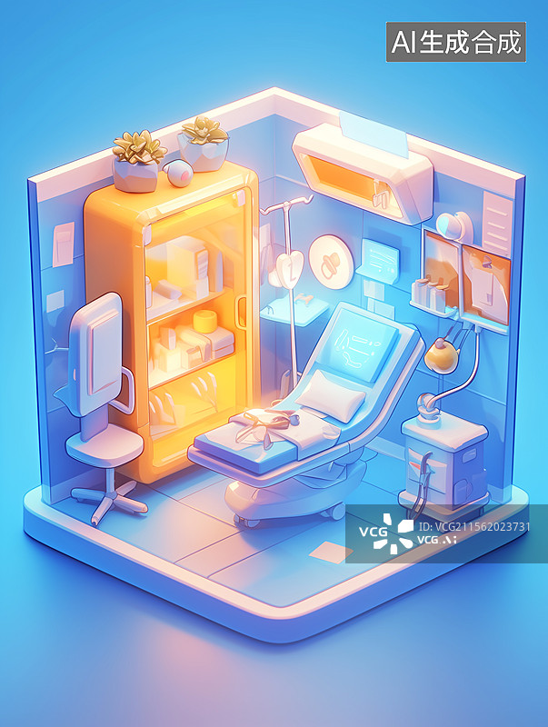 【AI数字艺术】微缩医疗检查室图片素材