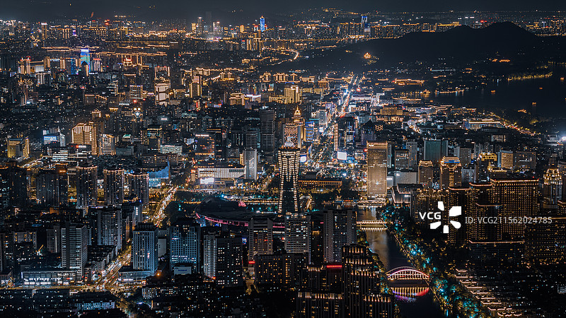 杭州西湖文化广场夜景图片素材