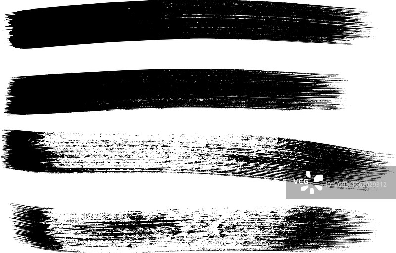 黑色墨水笔刷笔触集合图片素材