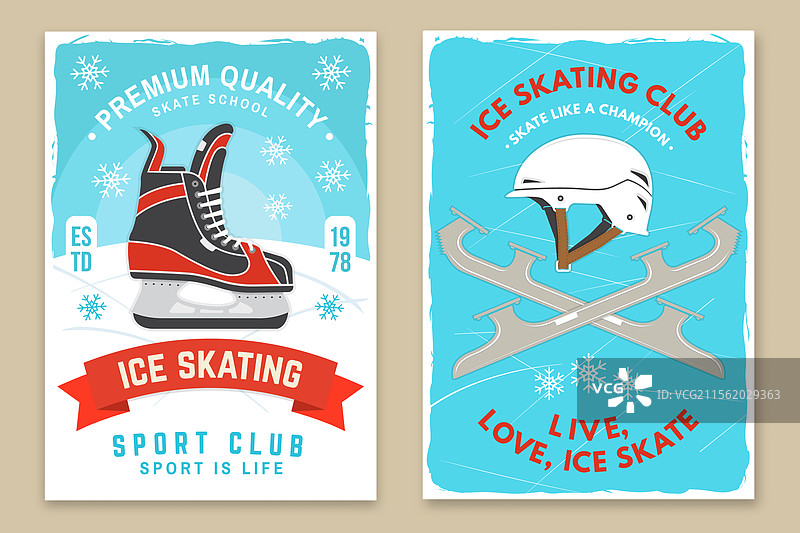 冰鞋俱乐部宣传单、海报和横幅设计合集图片素材