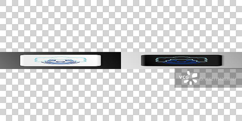 灰色背景上孤立的线条小丑头像图标图片素材