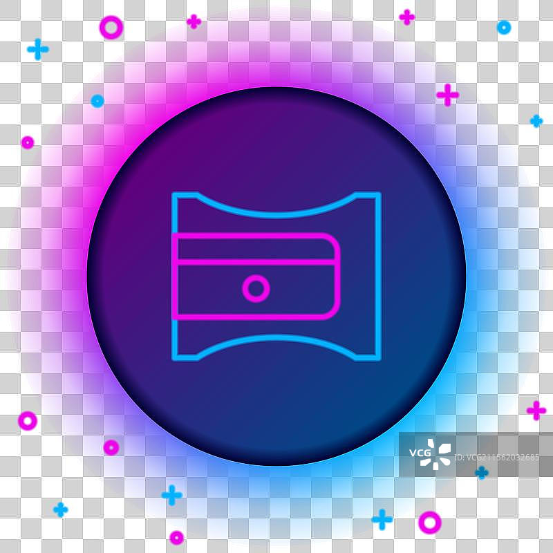 发光的霓虹线铅笔削尖器图标图片素材