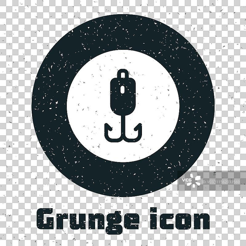 破旧的钓鱼钩图标，背景为白色图片素材