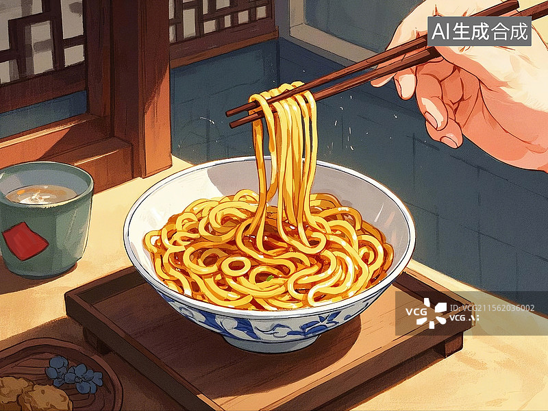 【AI数字艺术】一碗面插画图片素材