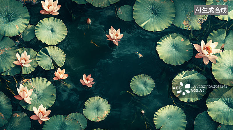 【AI数字艺术】水浮莲背景图片素材