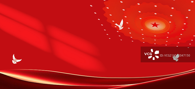政务风红色背景丝绸布料渐变曲线金色图片素材