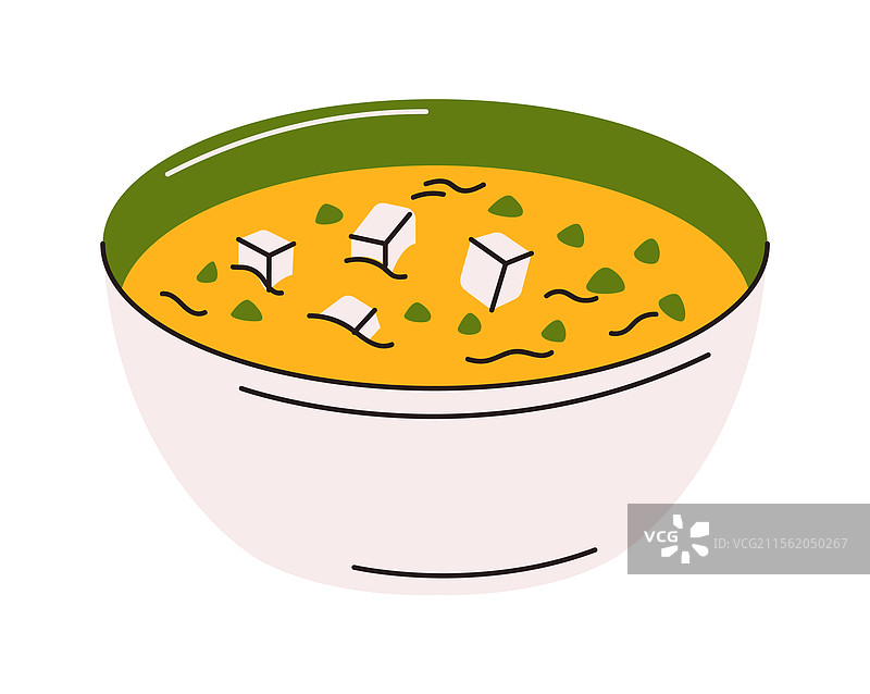 味增汤配豆腐和青葱图片素材