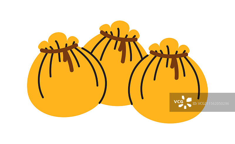 金色钱袋饺子图片素材