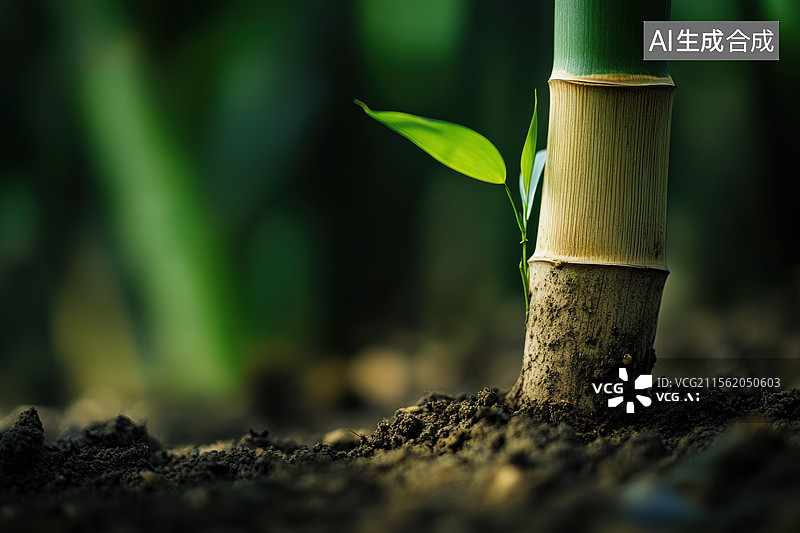 【AI数字艺术】竹笋破土而出的瞬间图片素材