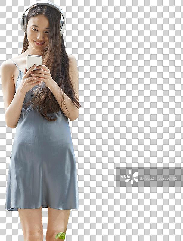 青年女人听音乐图片素材