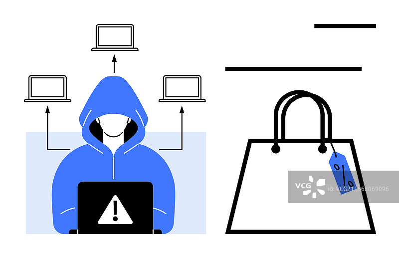 穿着连帽衫的黑客正在进行网络犯罪图片素材