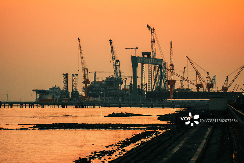 启东圆陀角码头图片素材