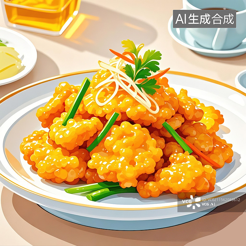 【AI数字艺术】中华美食锅包肉图片素材