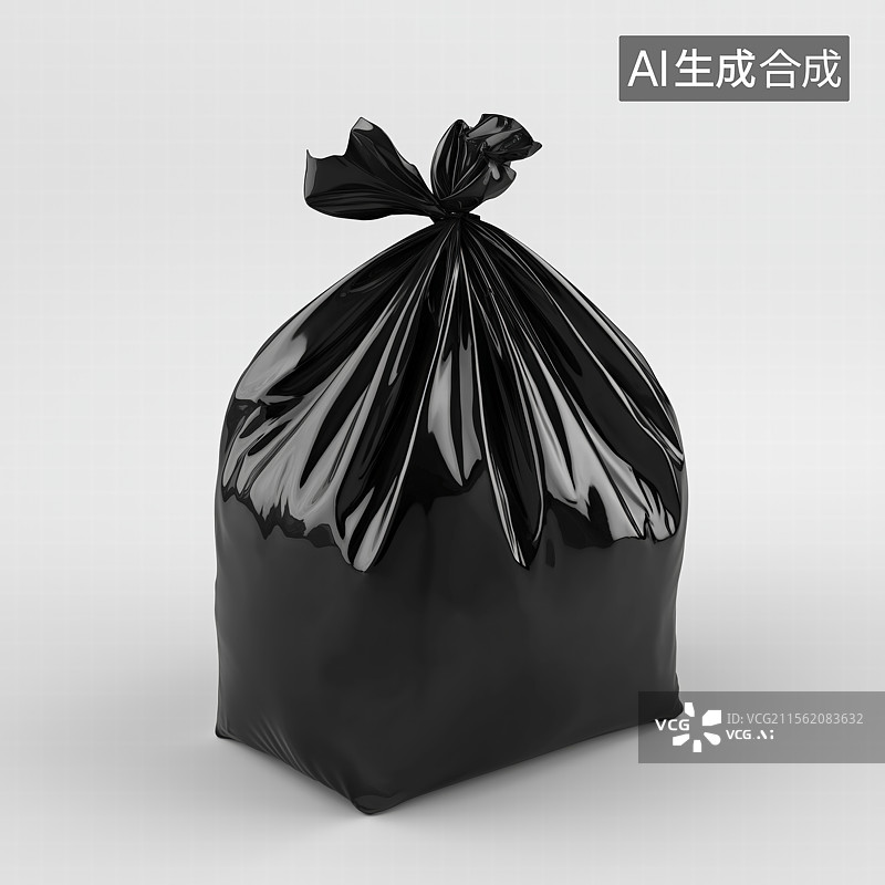 【AI数字艺术】白色背景下的垃圾袋特写镜头图片素材