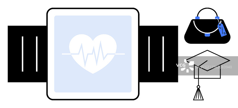 数字健康监测教育与时尚图片素材