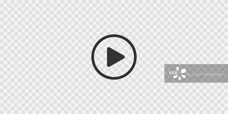 透明背景纹理上的黑色播放图标图片素材