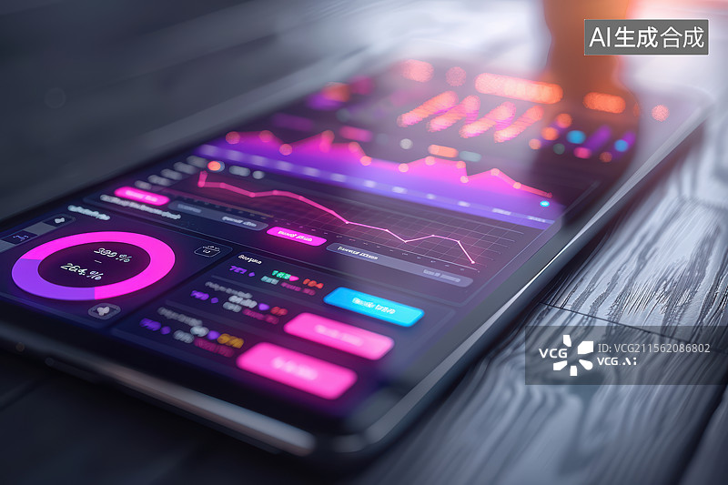 【AI数字艺术】极简办公设备图表界面图片素材