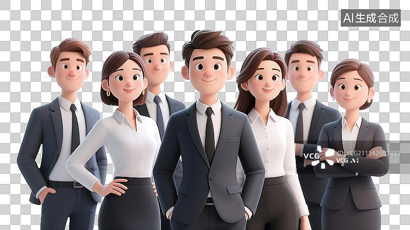 【AI数字艺术】商务合作团队图片素材