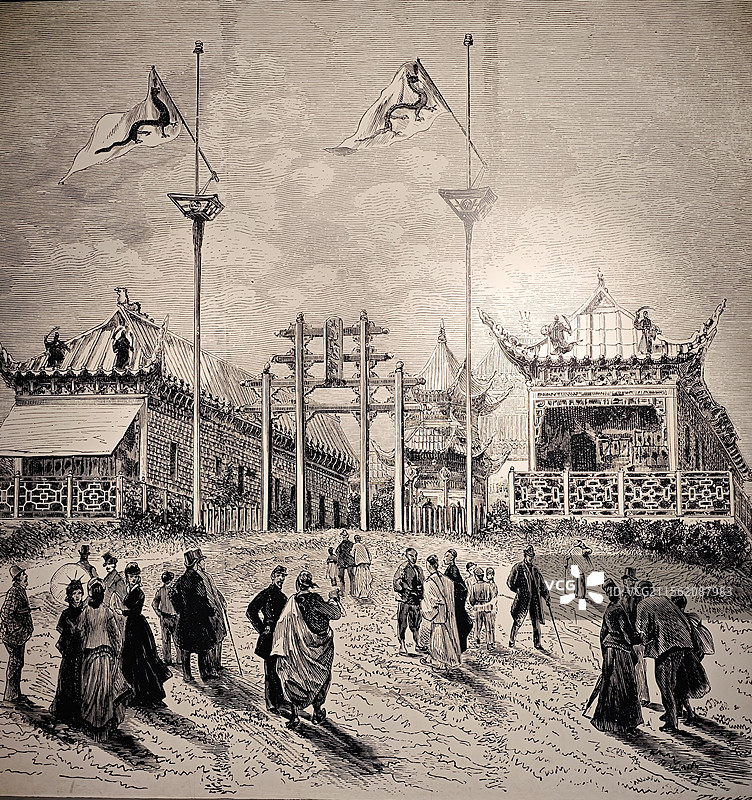 1878年法国巴黎世博会的中国馆（摄于上海世博会博物馆）图片素材