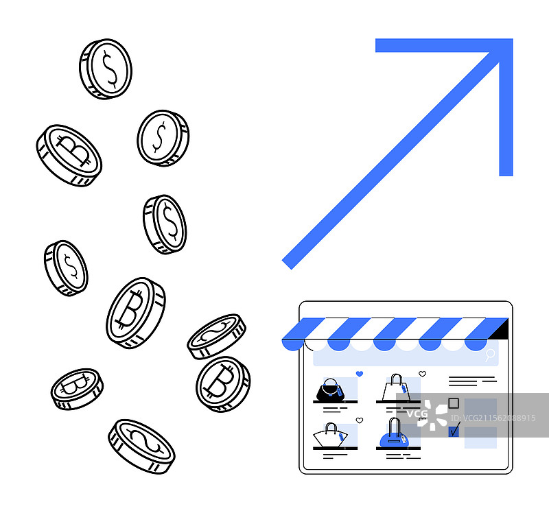 电子商务增长与在线购物图片素材