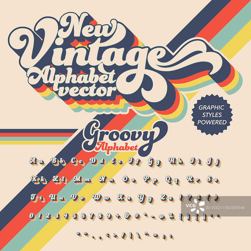 时尚复古大胆字体字母表图片素材